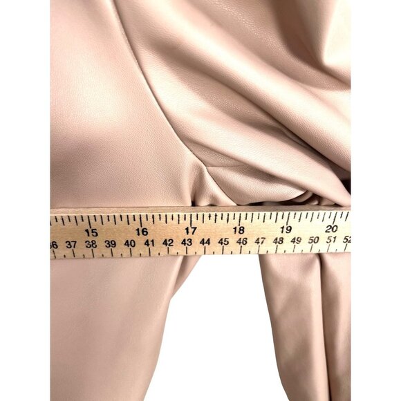 River Island faux leather belted peplum top in pink sz 6 - Picture 5 of 10